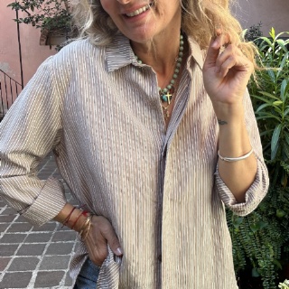 NUMERO155&nbsp;CAMICIA STRIPES&nbsp;TAUPE